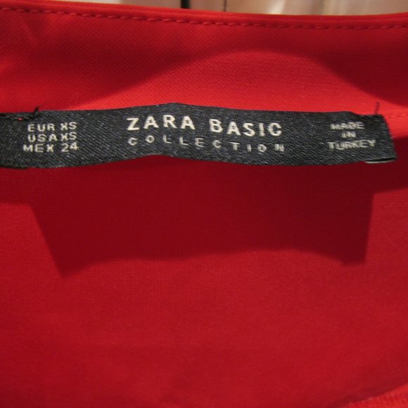 ZARA  COLLECTION - CUTE RED BLOUSE-XS - Picture 2 of 3